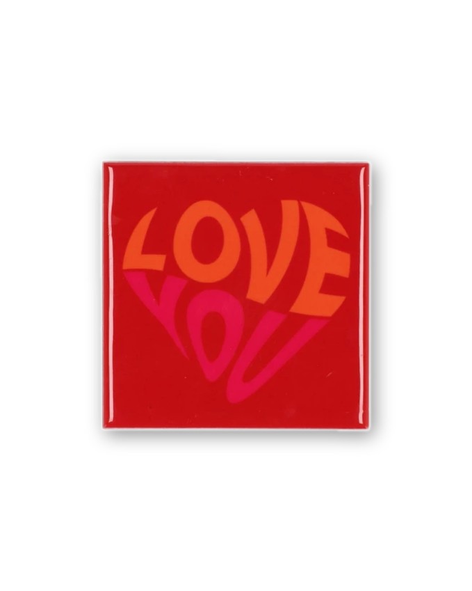 Декоративна плочка 'Love You' оранжева 10x10 см