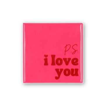 Декоративна плочка 'PS I Love You' розова 10x10 см
