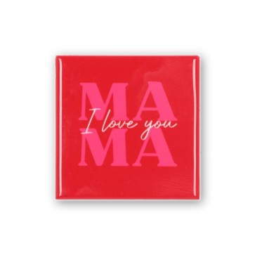 Декоративна плочка 'Mama' червена 10x10 см