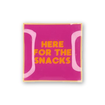 Квадратна чиния 'Here for the Snacks' 18 см