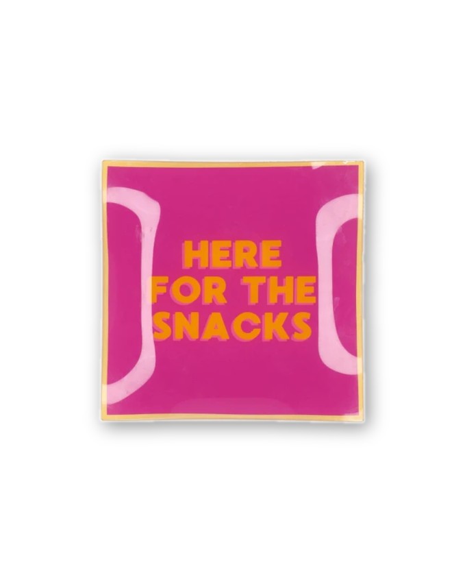 Квадратна чиния 'Here for the Snacks' 18 см