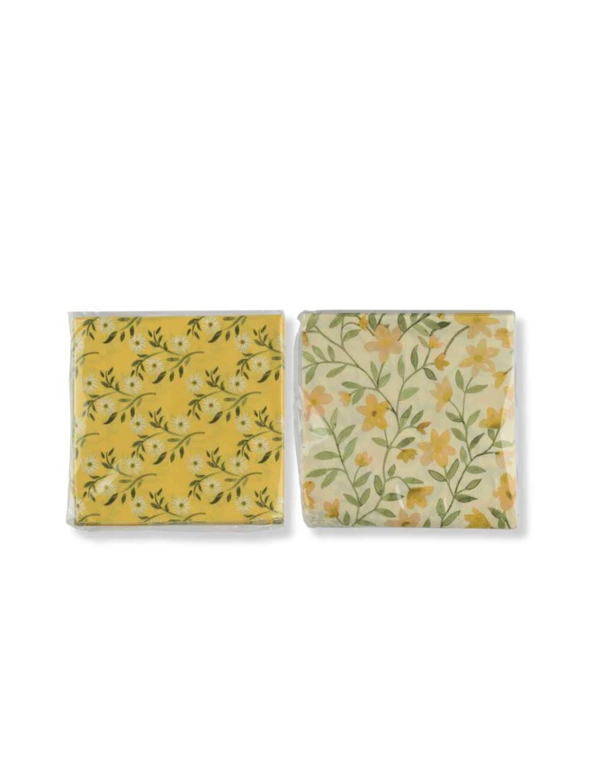Хартиени салфетки Decoris на цветя, 25×25 см — асорти