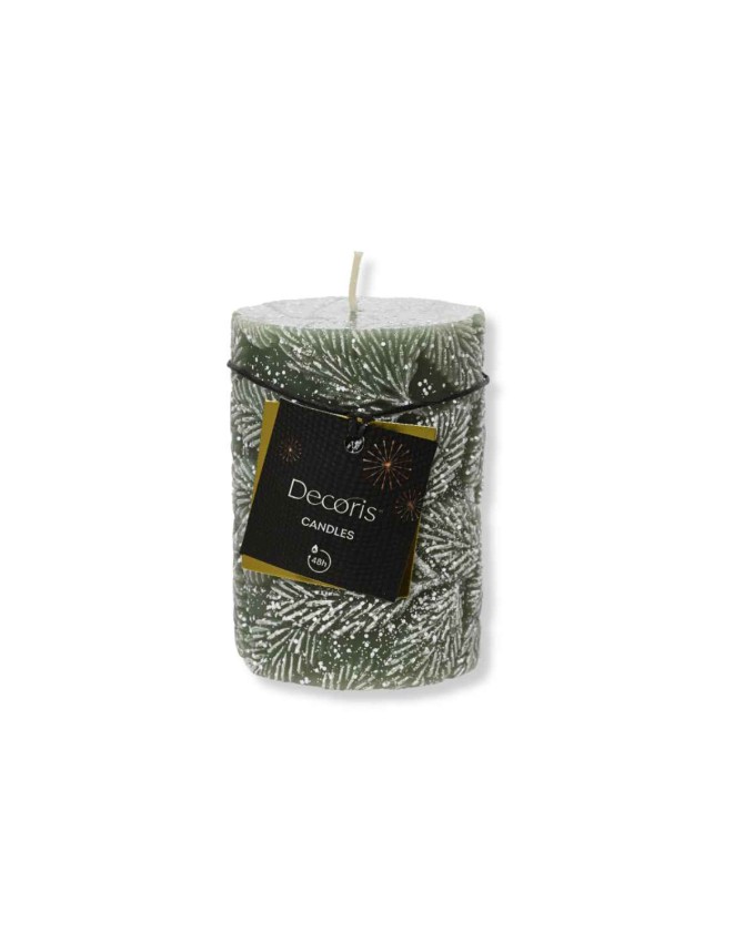 Блок свещ със зимен мотив, Ф7 х 10 см